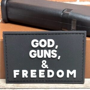 God, Guns, & Freedom PVC Patch - American Morale Patch - USA Tactical Patch
